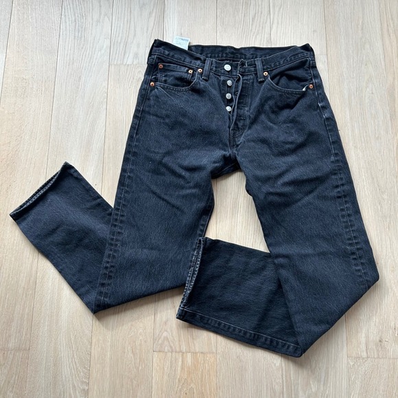 Levi's Other - Levi's 501 Original Fit Jeans Mens 32x32 Black Straight‎ Leg Button Fly Denim